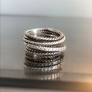 David Yurman size 5 crossover ring with original pouch